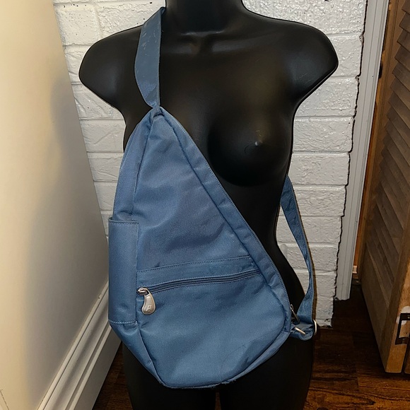 Ameribag Handbags - AmeriBag Healthy Backpack Blue Nylon Crossbody